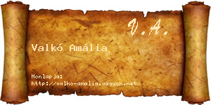 Valkó Amália névjegykártya